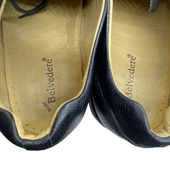 Luxury Leather Oxford Shoes Studio Belvedere Men Bay Bridge Black SZ 12 EEE Wide main image 14
